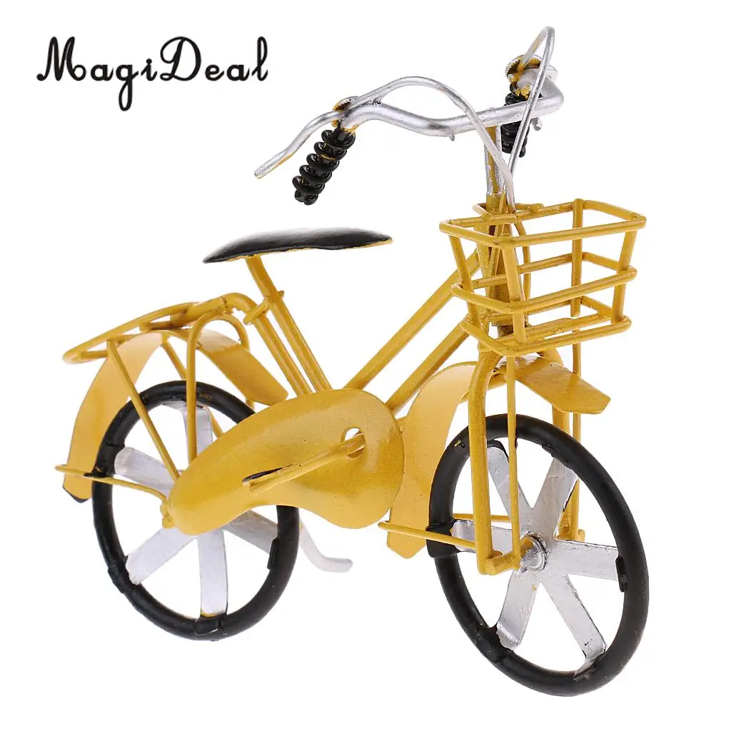 2x Simulation Vinatge Tin Metal Bicycle Bike Model Sculpture Toy for Coffee Bar Decorative