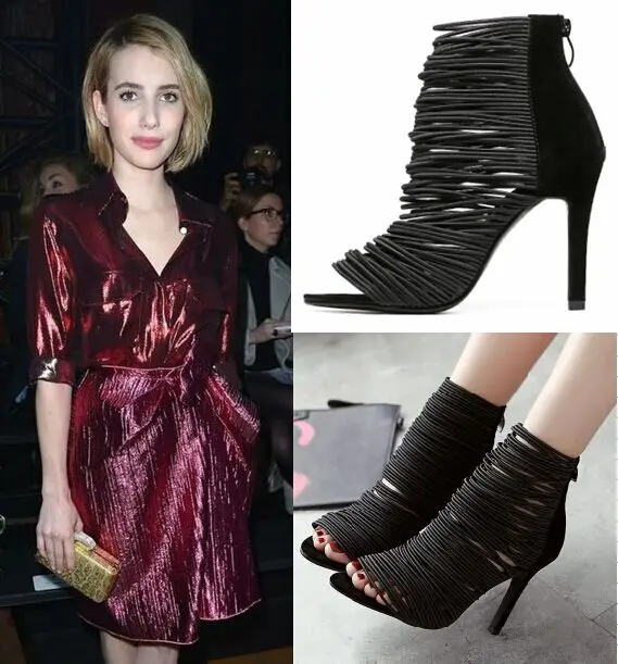 

2017New Super Star Gladiator High Heels Sandals Women Sequined Ankle open toe Shoes Woman Open Toe Sandals