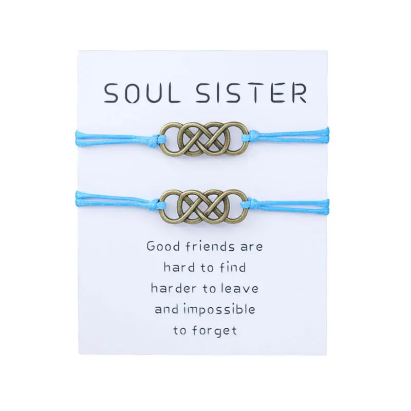 2 шт./компл. браслеты Soul Sister для друзей Infinity Matching Soulmate подходящие ювелирные