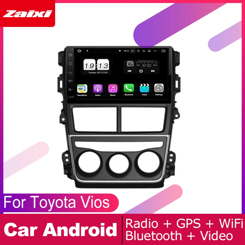 

ZaiXi android car gps multimedia player For Toyota Vios Yaris 2018 car dvd navigation radio video audio player Navi Map