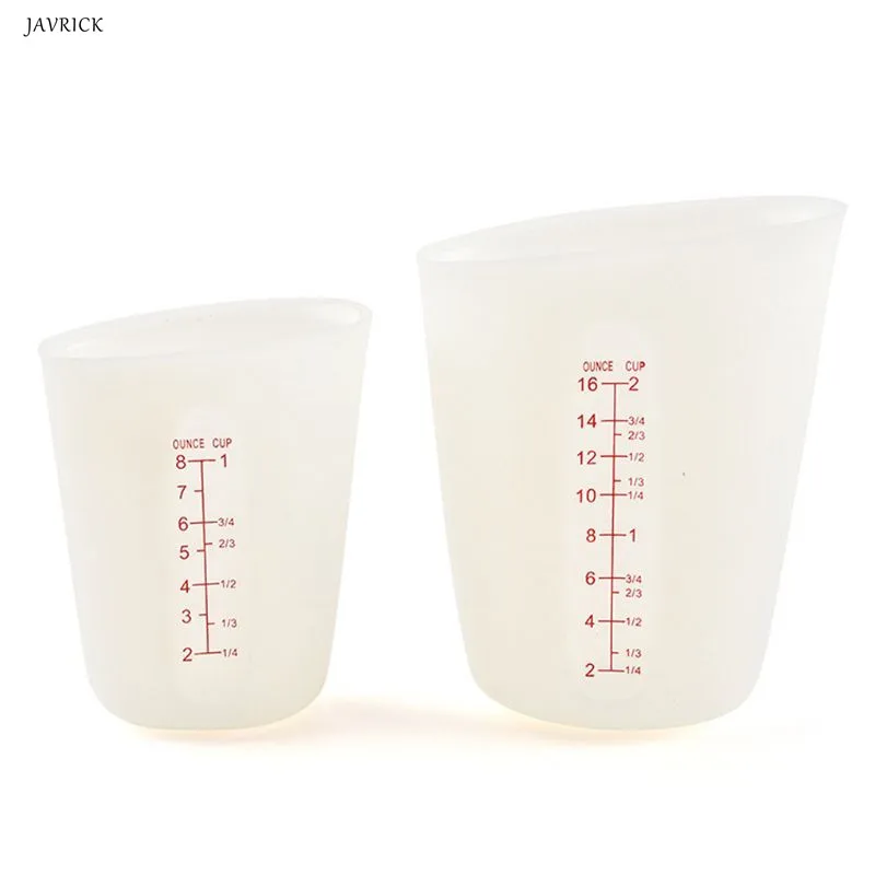 

2Pcs 250ML 500ML Flexible Silicone Measuring Cup Cook Bakers Resin Jewelry Tools