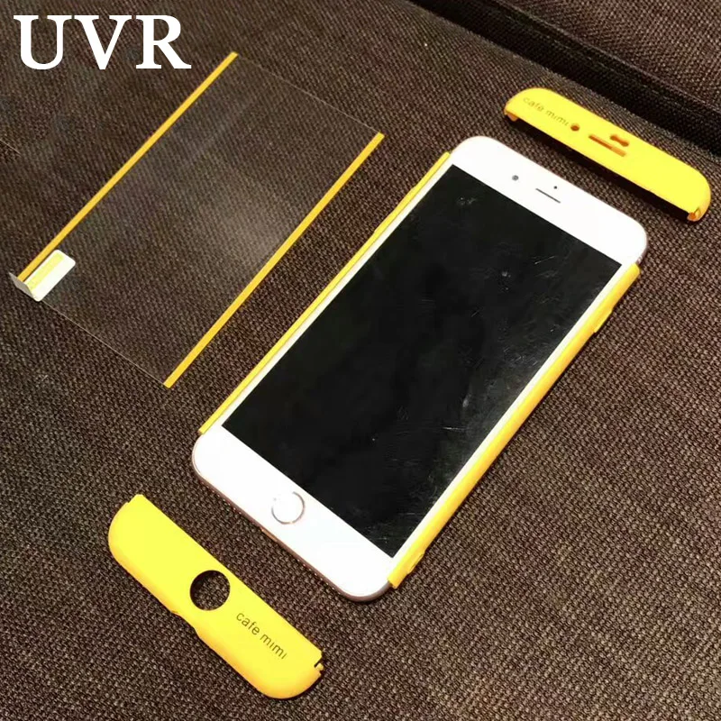 UVR Мультфильм Желтая утка 3 в 1 360 полной защиты чехол Coque Carcasa для iPhone 6 S 7 8 плюс