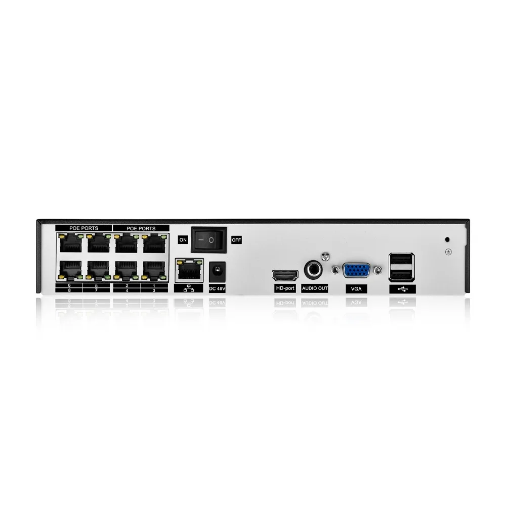 AZISHN H.265 48 В POE NVR 4CH 5MP/8CH 4MP аудио наблюдения безопасности IP камера CCTV системы ONVIF P2P сетевой видеорегистратор