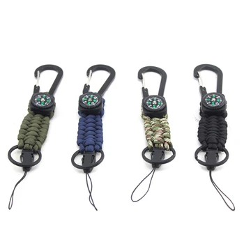 

Outdoor Camping Rescue Bracelet Multifunctional Survival Key Chain Carabiner Compass Key Chain Seven Core Umbrella Rope Bracelet