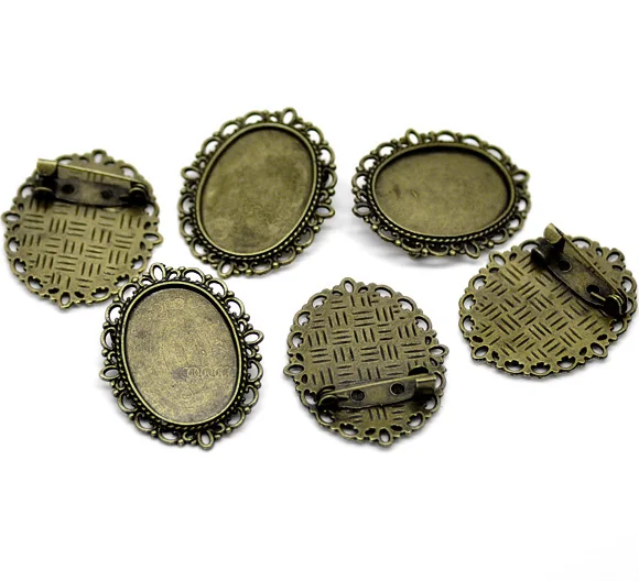 DoreenBeads из металлического сплава и с кабошоном овальная форма размер 25 мм x 18 3 6 см 29