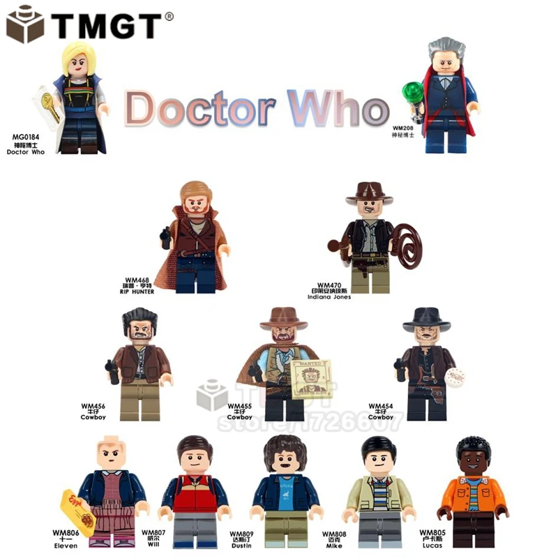 

Doctor Who MG0184 Stranger Things Will eleven Dustin Mike Lucas Walking Dead Sheldon movie Building Blocks toys for Children