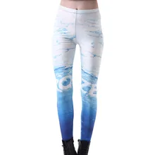 Эластичные повседневные штаны с 3D Цифровым принтом, женские леггинсы с пейзажным рисунком айсберга, 7 размеров, одежда для фитнеса