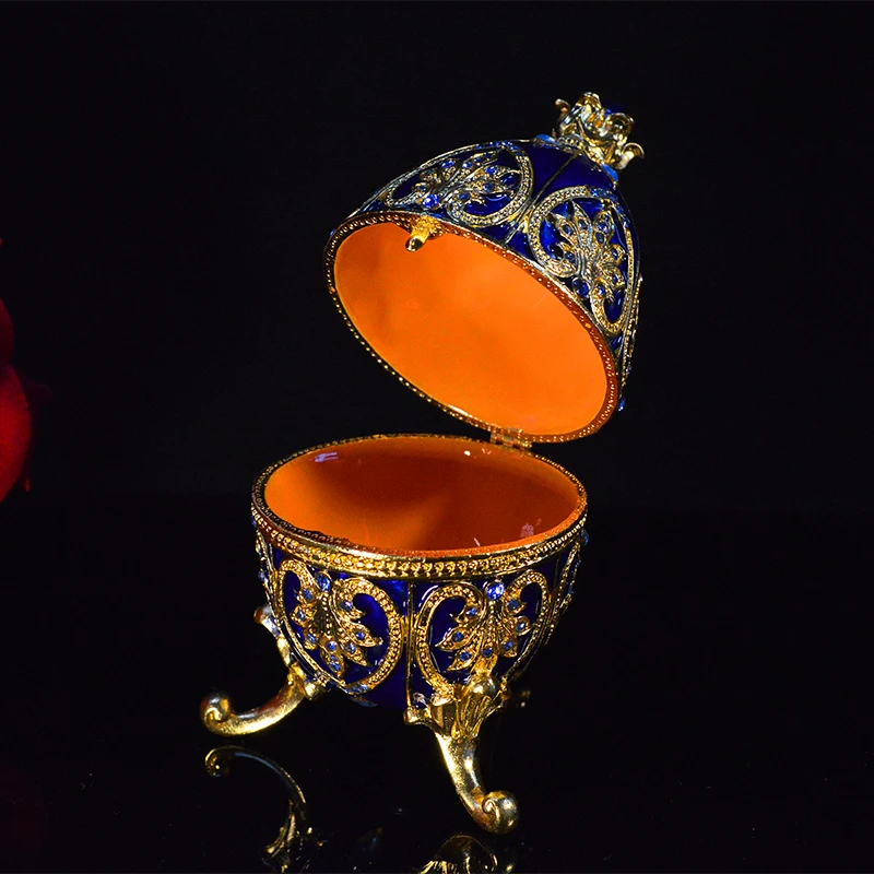 QIFU Ручной Работы Красивый синий Faberge яйцо ювелирные изделия для коробки