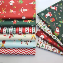 Рождественская серия хлопчатобумажная саржевая ткань для детских постельных принадлежностей, швейная Лоскутная стеганая ткань