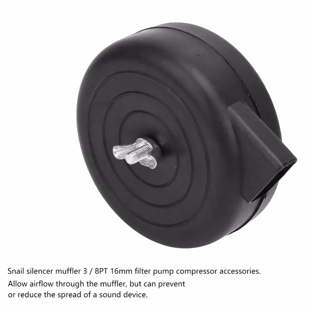 Schwarz Gehäuse 1/2" PT Aussengewinde Filter Schalldämpfer für Luftkompressor 