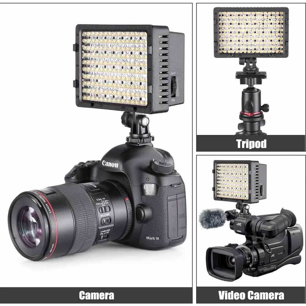  NEEWER 160 LED CN-160 Dimmable Ultra High Power Panel Digital Camera / Camcorder Video Light LED Li - 32824331675
