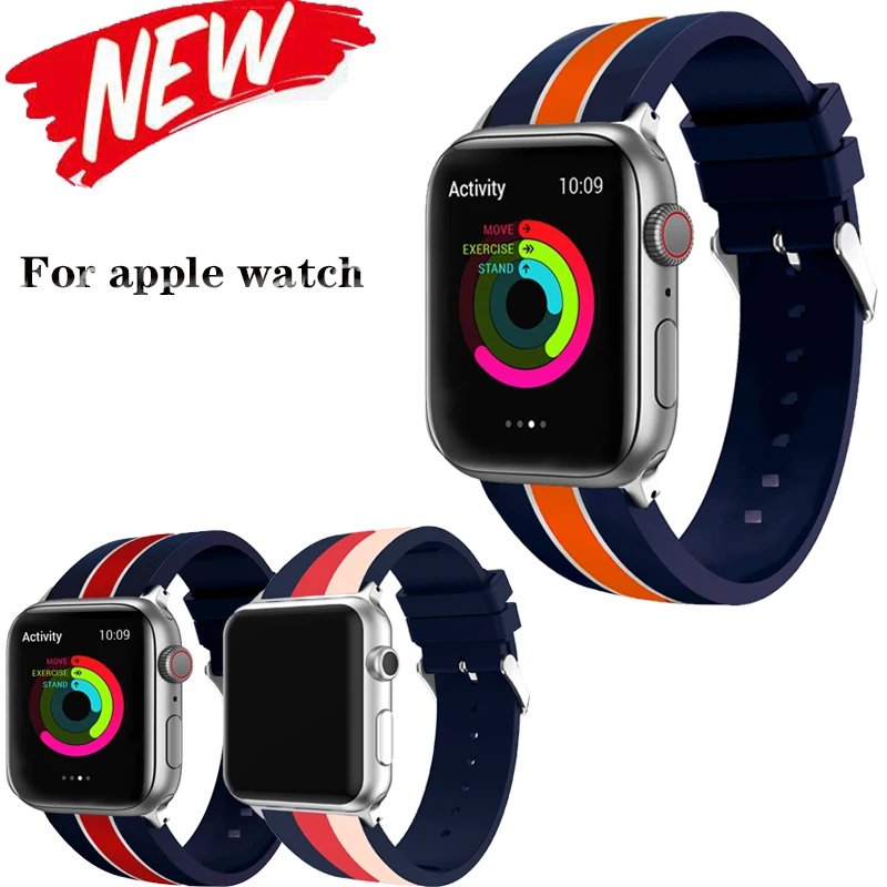 

Soft Silicone Replace Sport band for Apple Watch band 44mm&for apple watch 4 band 40mm Bracelet Strap For iWatch 3 2 1 42/38mm