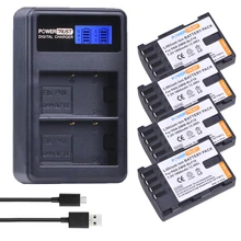 4Pcs 1860mAh DMW-BLF19E DMW-BLF19 Camera Battery DMW BLF19 BLF19 BLF19E +LCD Dual USB Charger for Panasonic Lumix GH3 GH4 GH5