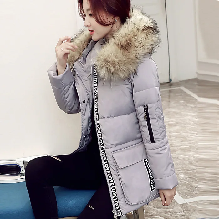 2018 ladies New Large Fur Collar Jacket  Winter Coat Women  Winter Down Jacket Korean Version Of Large  Women's Clothing LZ989 (3)