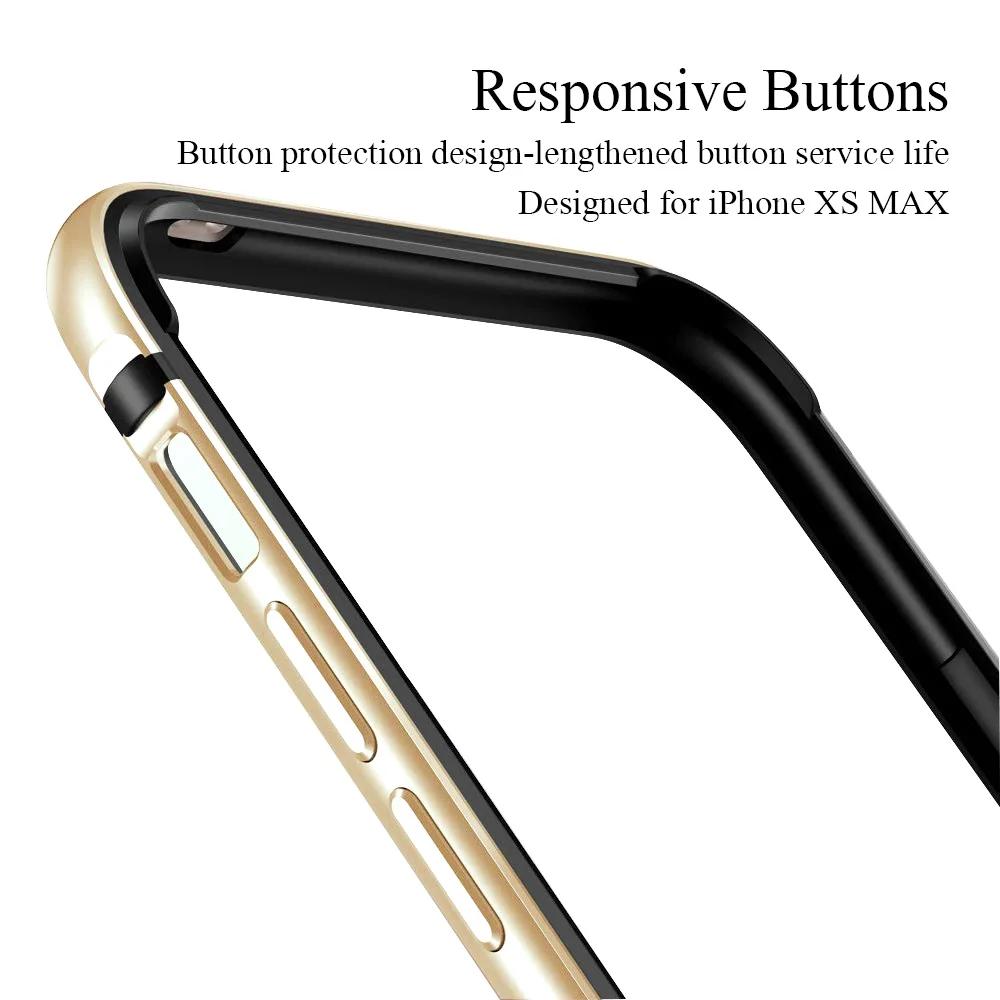 Gold Aluminum and Silicone Bumper Case with Accessories