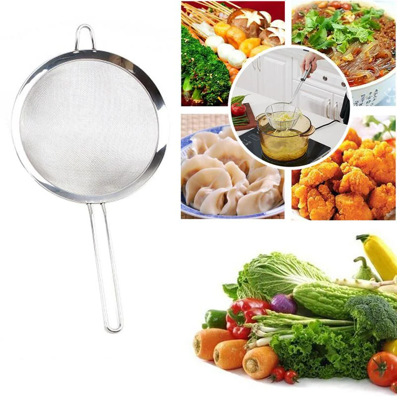 Stainless Steel Fine Mesh Wire Flour Sifter Tea Sieve Strainer Accessiories
