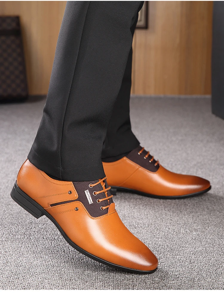 OSCO/Роскошная Брендовая обувь из искусственной кожи; модные деловые модельные лоферы с острым носком; черная обувь; мужские оксфорды; дышащая официальная Свадебная обувь