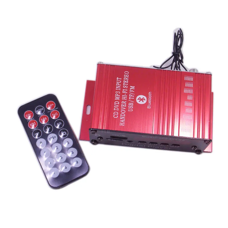 Car amplifier Bluetooth AUX FM USB SD TF Digital Player MP3 Music Audio Radio Stereo Player moto speaker Car stereo amplifier bluetooth-digital-audio-player