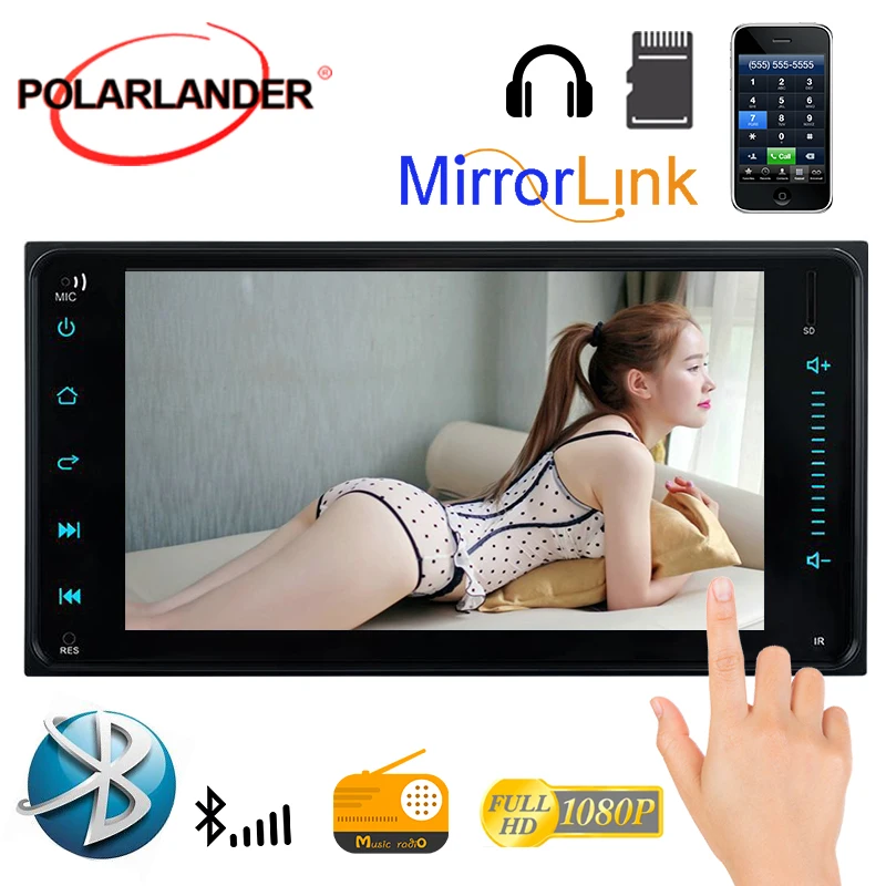 Многоязычная bluetooth Автомобильная мультимедиа HD 2 din 7 дюймов Радио Поддержка