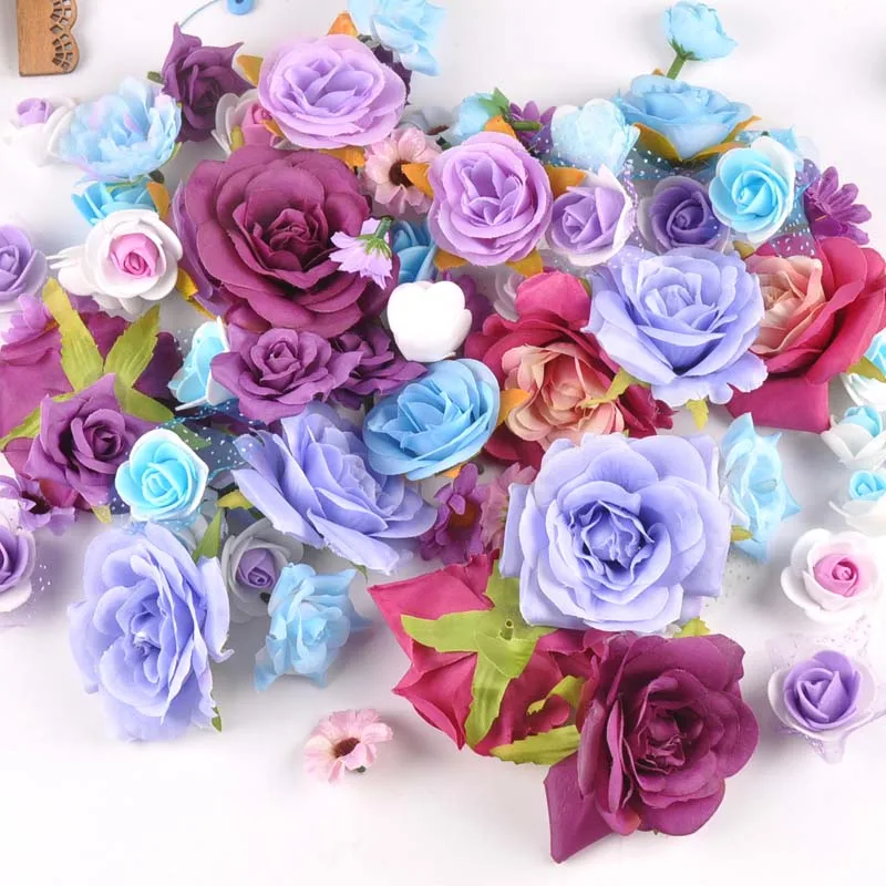 

10pcs mix Rose Artificial Flowers For Wedding Party Home Room Decoration Marriage Shoes Hats Accessories Silk/foam Flower CP2232