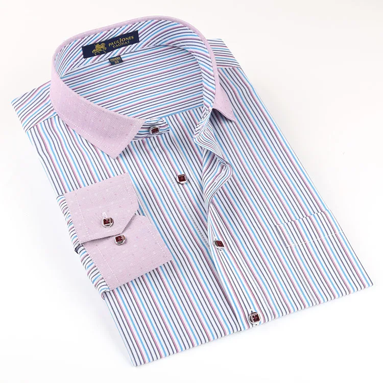 fashion Long Sleeve Men font b Shirts b font Contrast Collar Business Casual font b Formal