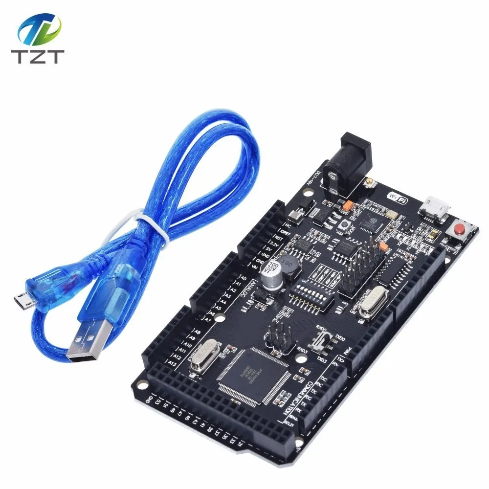 Mega2560 + Wi-Fi R3 ATmega2560 ESP8266 32Мб оперативной памяти USB-TTL CH340G. Совместимость с Arduino Mega NodeMCU