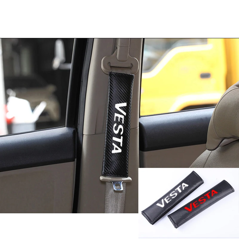 

2pcs PU Fashion Car Seat belt shoulder Pads Car Seat Belt Cover for LADA Vesta