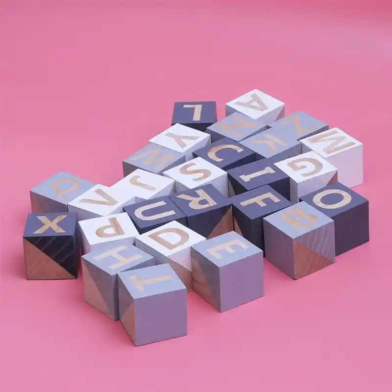 mini wooden alphabet blocks