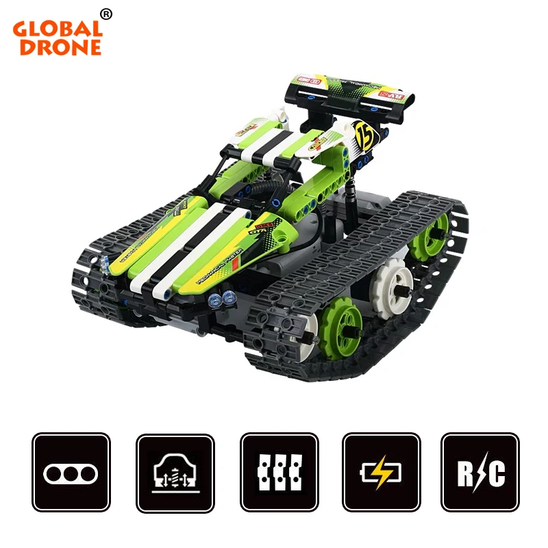 

Global Drone Toys for Boys Children Building Blocks RC Tank 2.4G on the Radio Control World of Tank