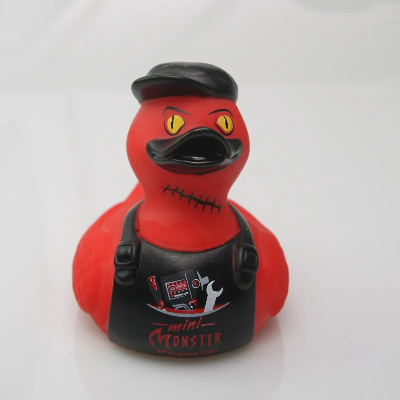 Резиновый стиль утка красный хоккейный ревень утка черная шляпа игрушка утка детская игрушка подарок утка