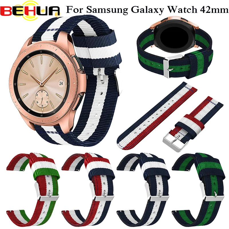 

Ремешок нейлоновый для Samsung Galaxy Watch 42 мм, мягкий спортивный браслет для наручных часов Xiaomi Huami Amafit Bip, 20 мм