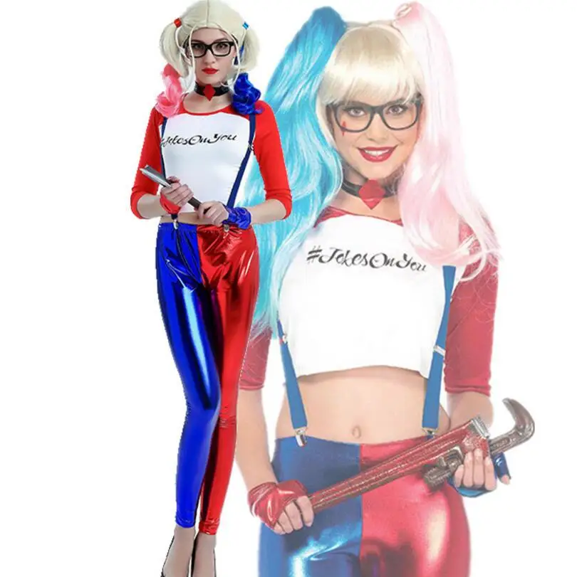 2018 New Halloween Adult Women Harley Quinn Suicide Squad Team Anime Cosplay Costumes Fancy ...