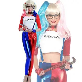 

2018 New Halloween Adult Women Harley Quinn Suicide Squad Team Anime Cosplay Costumes Fancy Roleplay Dress Party Supplies