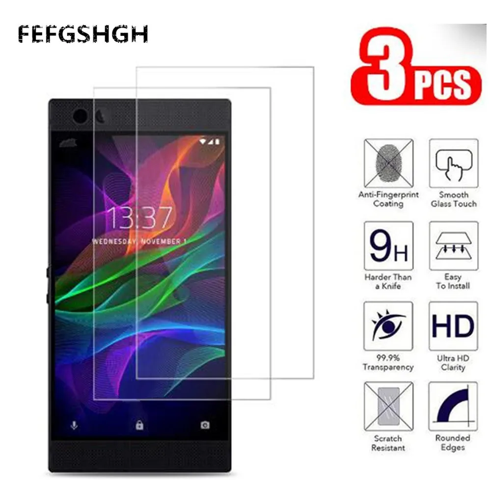 

3Pcs/lot 2.5D Tempered Glass for Razer Phone Screen Protector Glass for Razer Phone 2 Phone2 Protective Film Glass