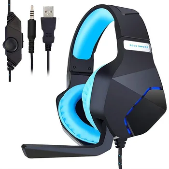 

1 Pcs Headphone Wired Gaming Headset Adjustable with Microphone for PC PS4 Laptop