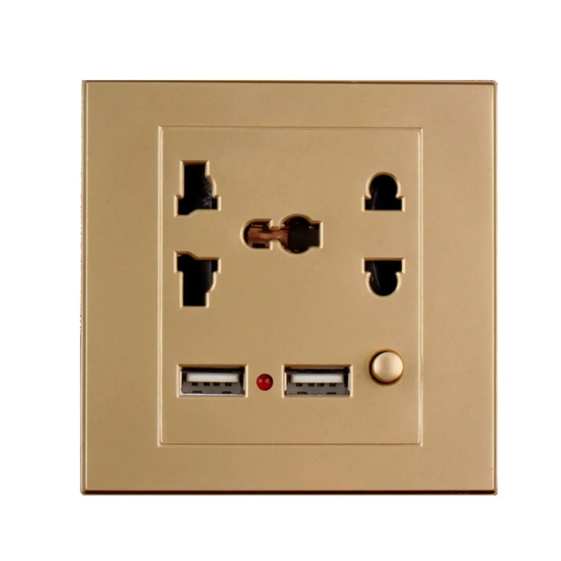 Сетевой адаптер переменного/постоянного тока розетка из АБС пластика + 2 USB