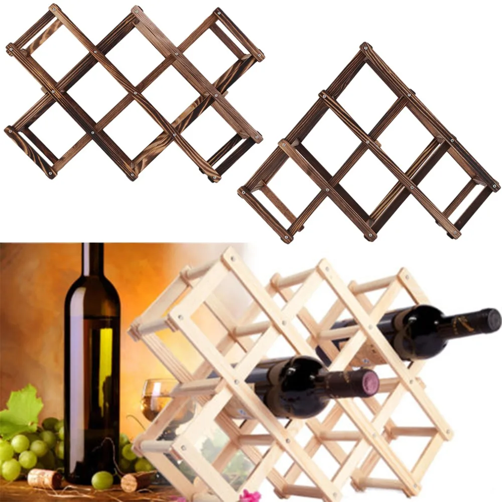 Minimalist Style Classical Wooden Red Wine Rack 3/6/10 Bottle Holder