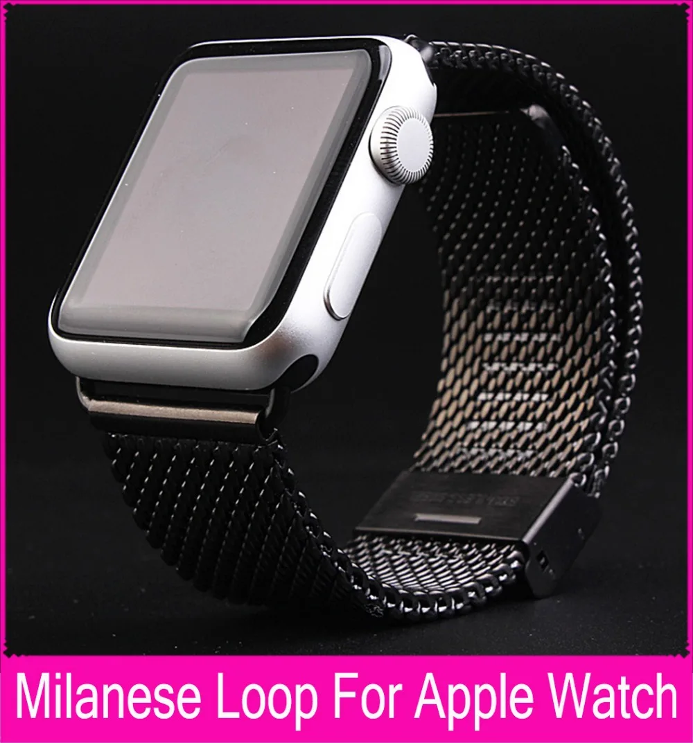 Milanese loop watch band stainless steel mesh wraps for Apple Watch magnetic closure clasp bracelet strap