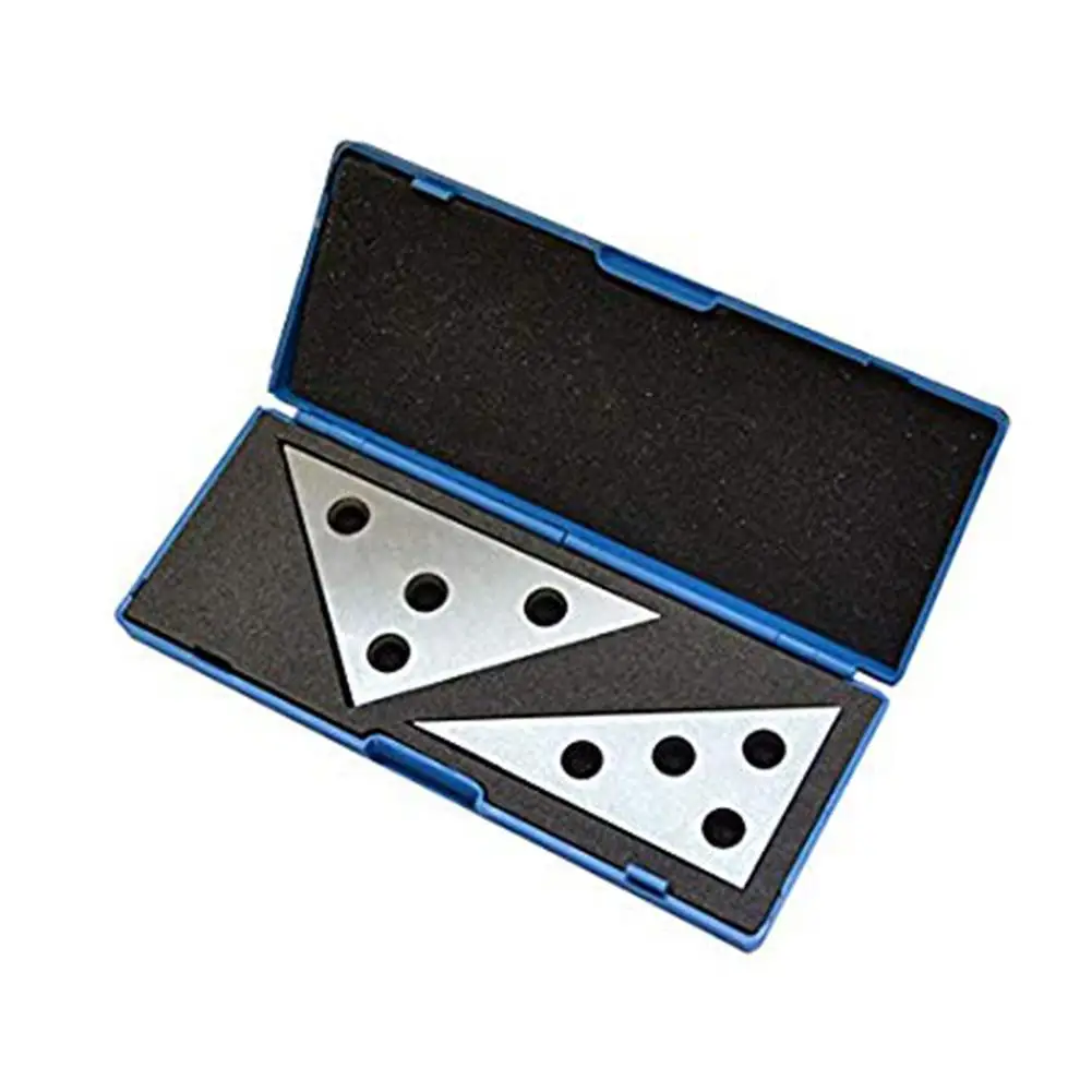 

2Pcs 30/45/60/90 Degree Angle Block Ruler Inch Metric Triangle Precision Machinist Measurement Tool Triangle Metal Block Angle