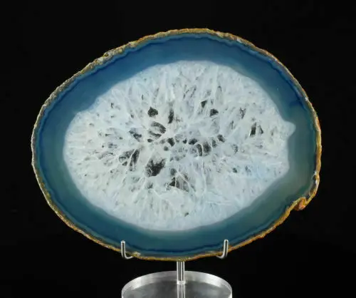 

2"-3" Beverage Stone Cup Mat Natural blue Agate Slices Coasters with free bracket healing for Table