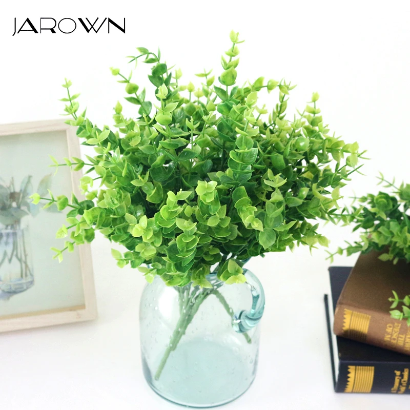 

The simulation flowers plastic fake dried flowers Eucalyptus leaves money green potted plants