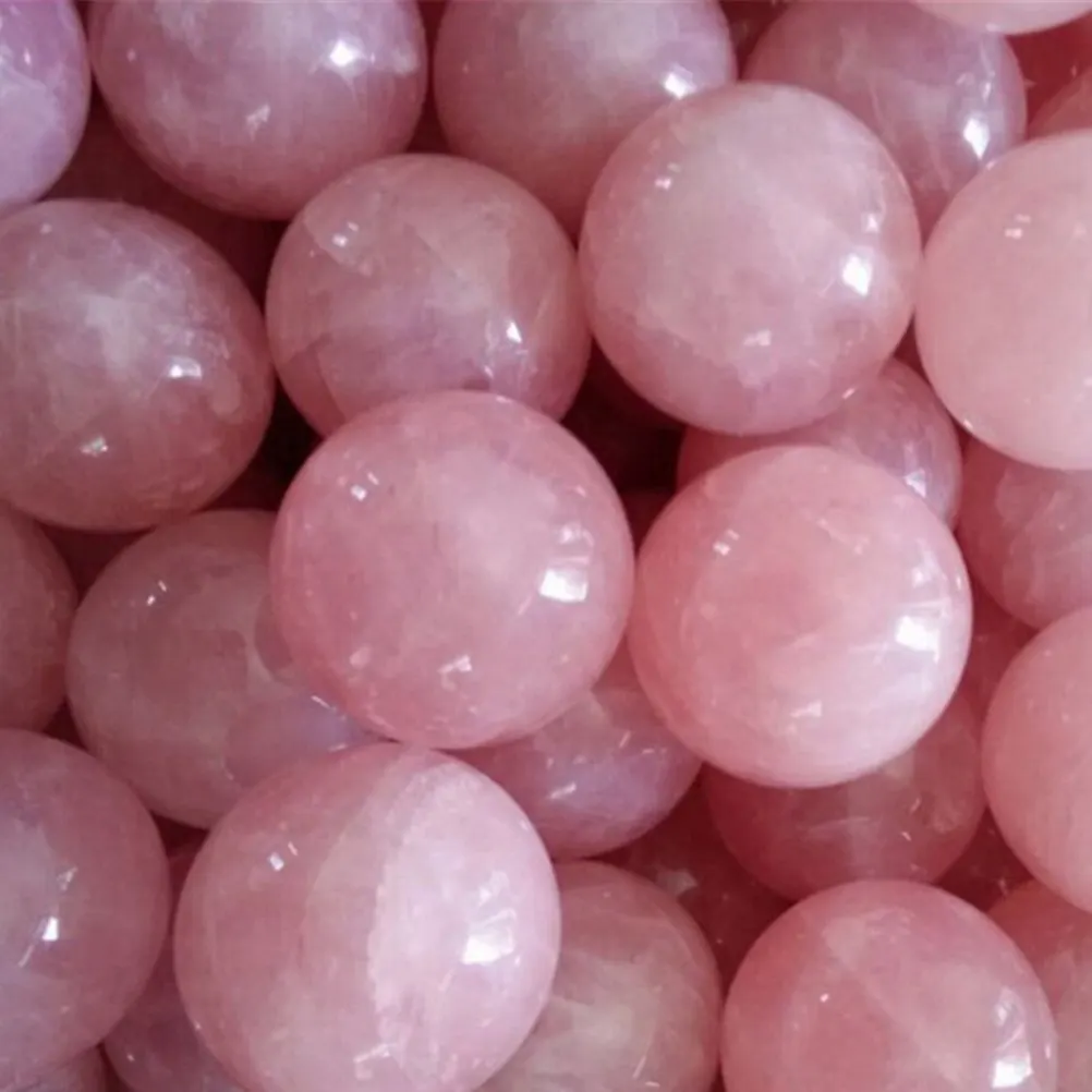 

Pink Rose Quartz Gemstone Ball Divination Sphere Collection Wedding Decor Crystal Natural