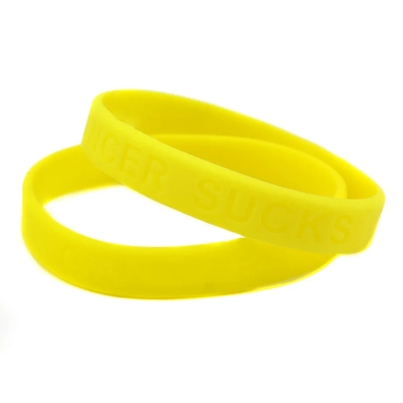 OBH 50 шт Debossed Cancer сосёт силиконовый резиновый браслет|silicone rubber wristbands|rubber wristbandcancer