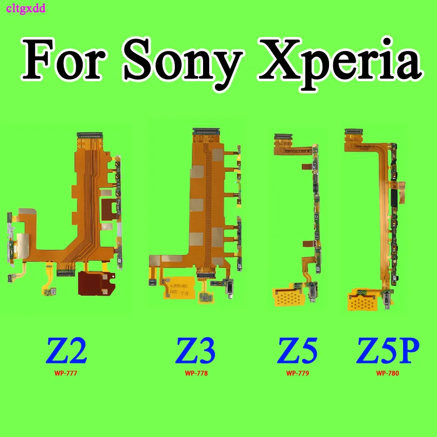 

cltgxdd For Sony Xperia Z1mini Z2 Z3 Z5 Z5P Compact Premium Plus Dock Charging LCD Connector Power Volume Key Mic Flex Cable