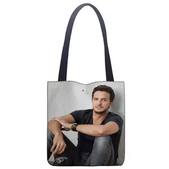 

Custom Luke Bryan printing shoulder bag canvas tote bag shopping travel book handbag custom logo DIY