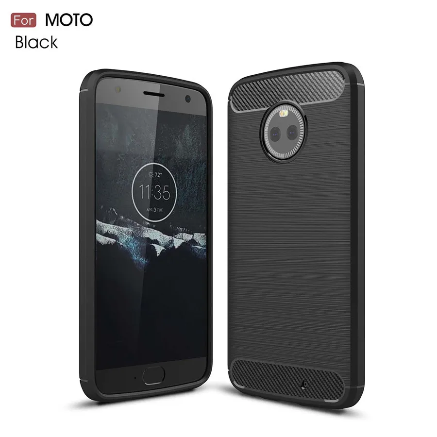 Противоударный чехол для телефона Motorola One чехол s power Cover MOTO X4 Z4 Z Z2 Z3 Play Force Углеродное Волокно ТПУ силиконовый чехол для телефона