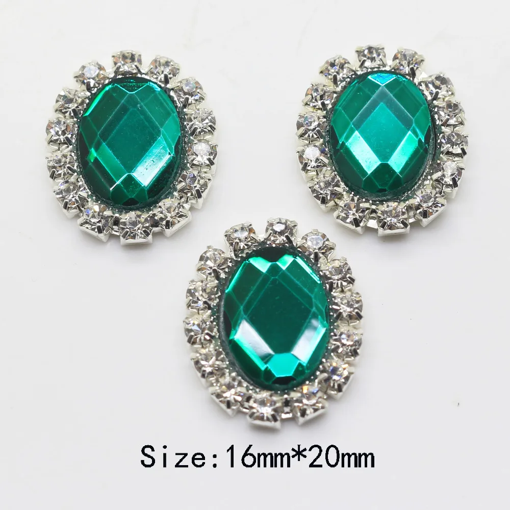 

10Pcs 16MM*20MM Oval Flatback rhinestones Buttons Glass button Craft Making Accessories Wedding Invitation Card Decoration