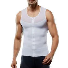 Летний мужской жилет, Повседневный,, спортивный, для фитнеса, стрейч, сетка, Европа и Америка, на молнии, живот, формирующий тело, жилет, Топ#10