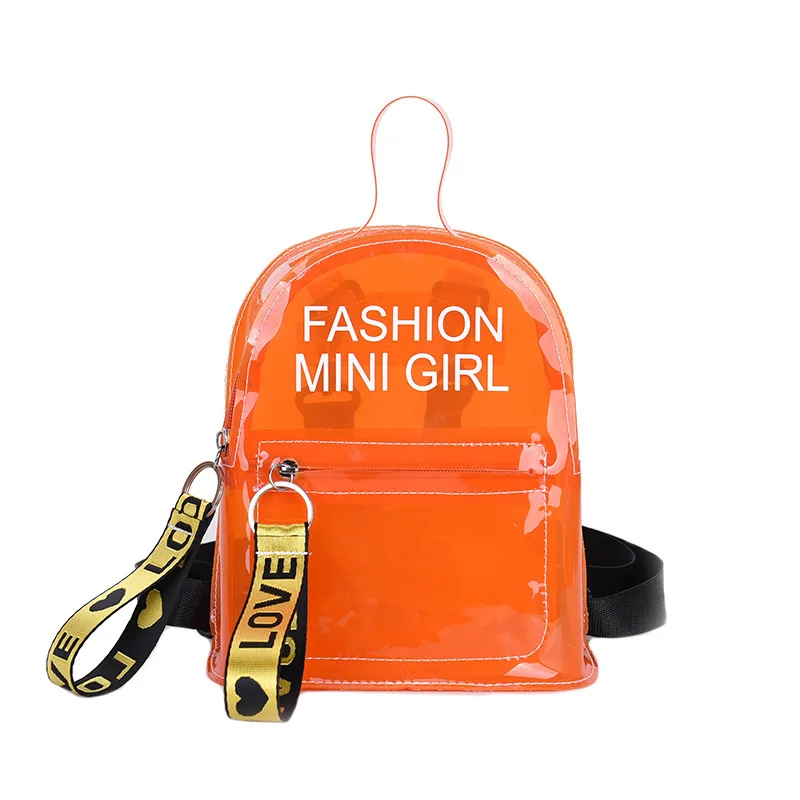 2019 Mini Transparent Women Backpacks Clear Pvc Teenager Girls