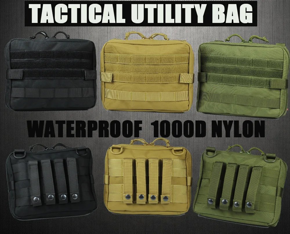 

1000D Nylon Watarproof Tactical Admin Molle Pouch Medical EDC EMT Utility Bag Shell Design Attachment Pouches